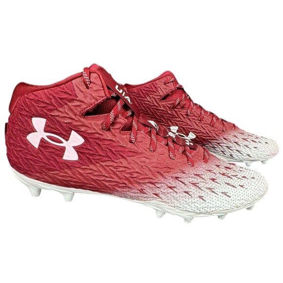 Under Armour Spotlight Clone 4 MC White Red Maroon Football Cleats Size 16 New - Picture 10 of 10